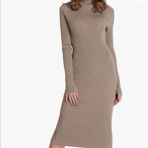 Ribbed turtleneck sweater dress